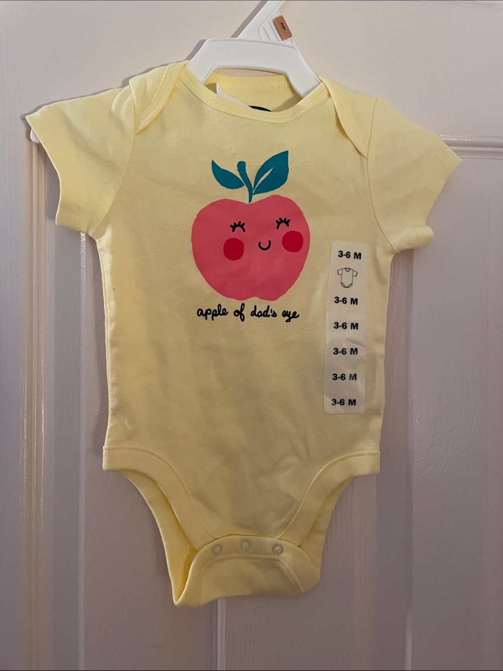 Old Navy Apple of Dads Eye Yellow one piece 3/6mon New